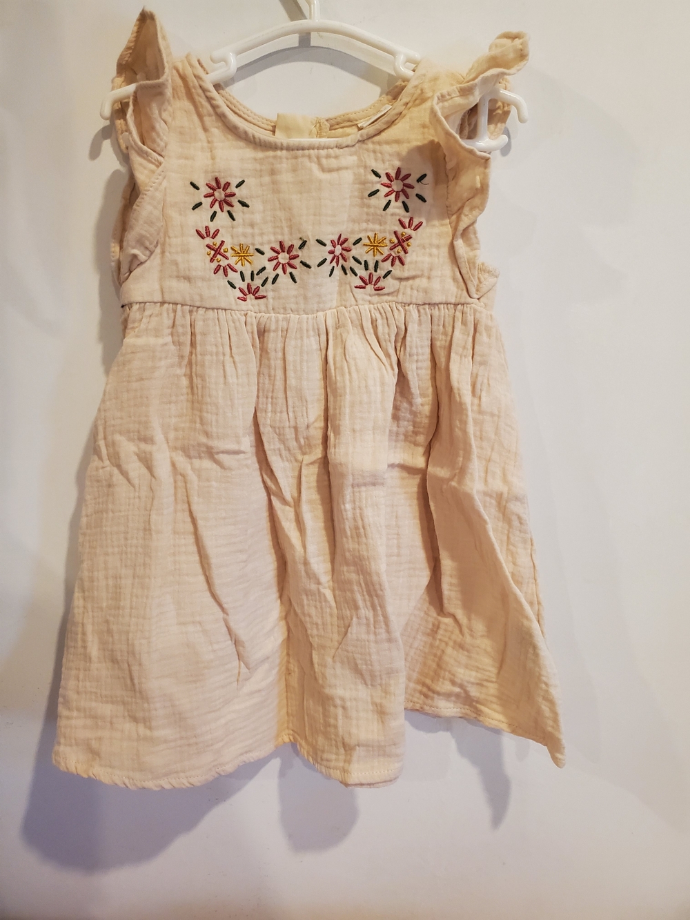 NWOT Girls' Cream Embroidered Summer Dress